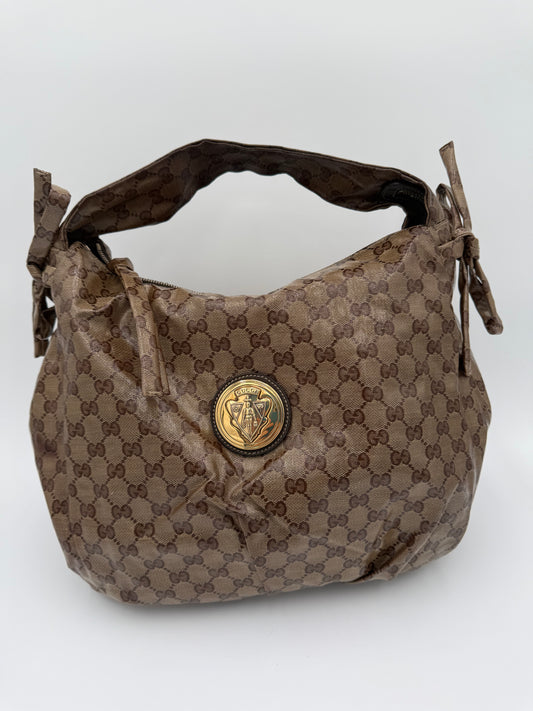 Handbag Luxury Designer By Gucci In Brown, Size:Large