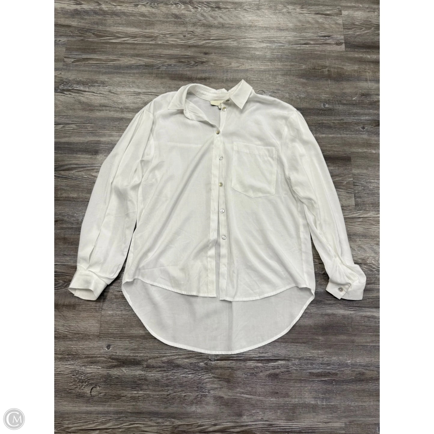 Top Long Sleeve Basic By Pinch In White, Size: S