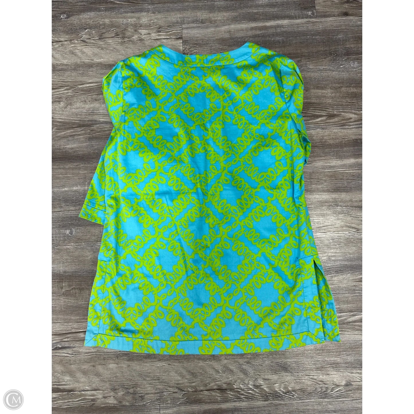 Top 3/4 Sleeve By Lilly Pulitzer In Blue & Green, Size: M