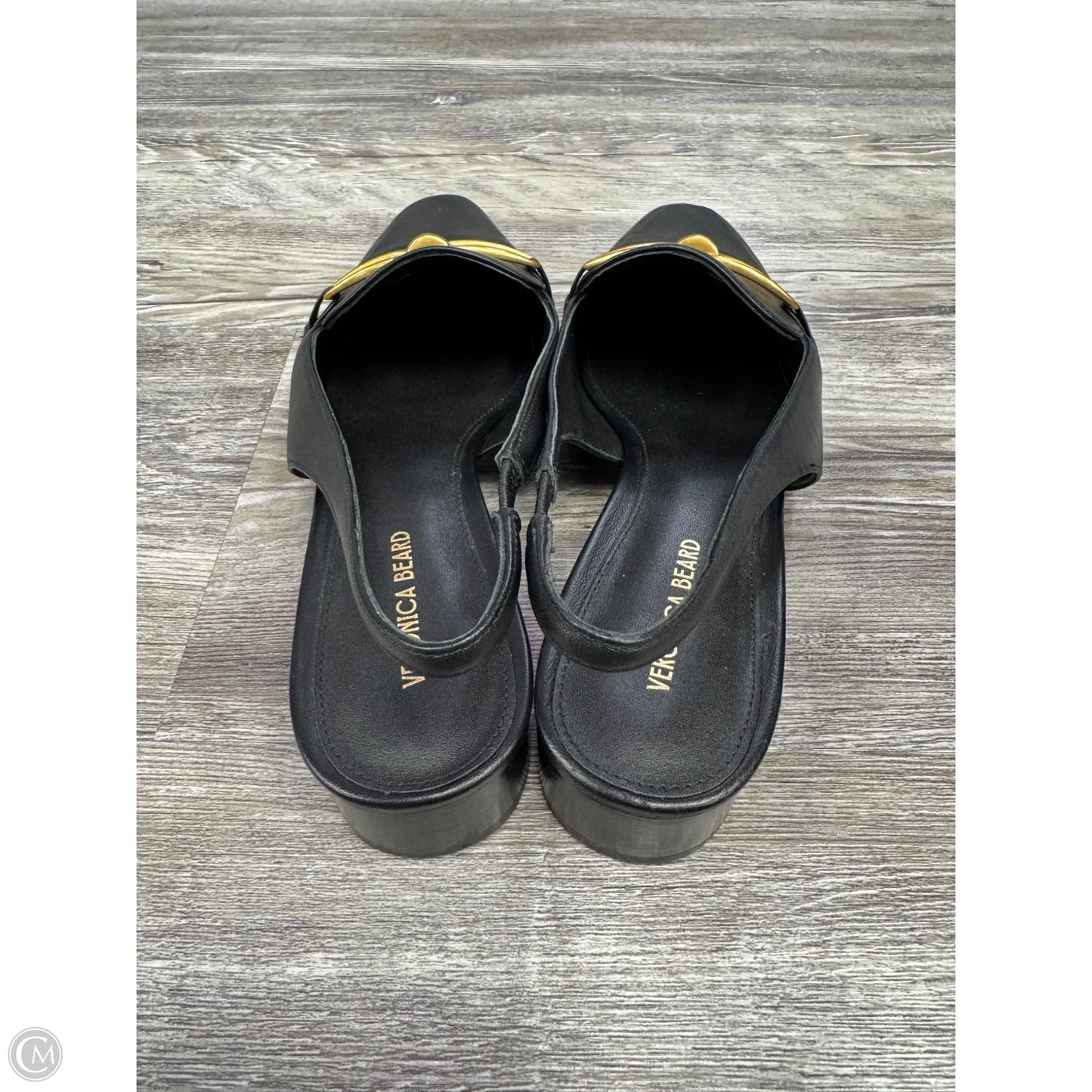 Shoes Designer By Veronica Beard In Black & Gold, Size: 8