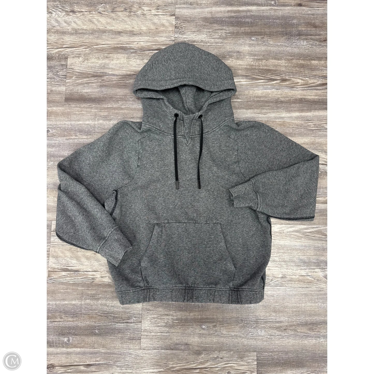 Athletic Sweatshirt Hoodie By Lululemon In Grey, Size: 6