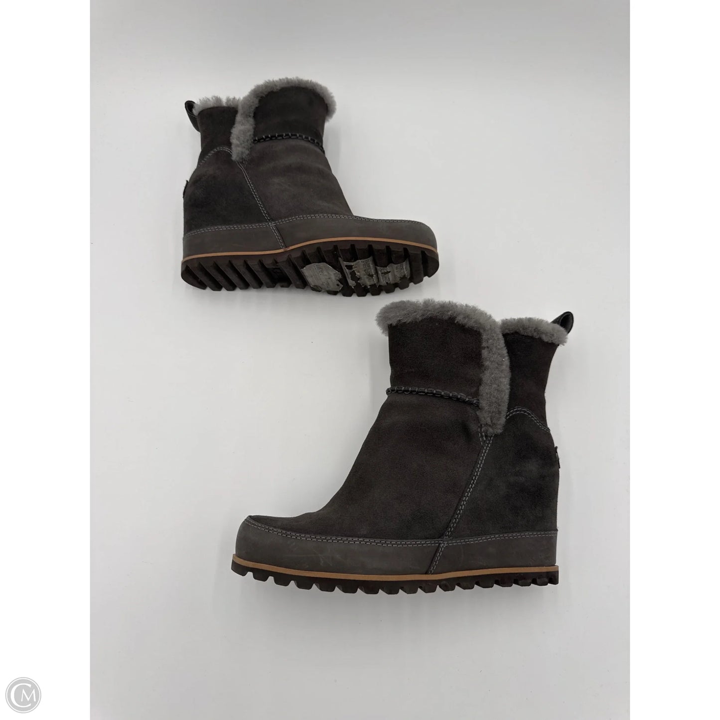 Boots Ankle Heels By Ugg In Grey, Size: 9.5