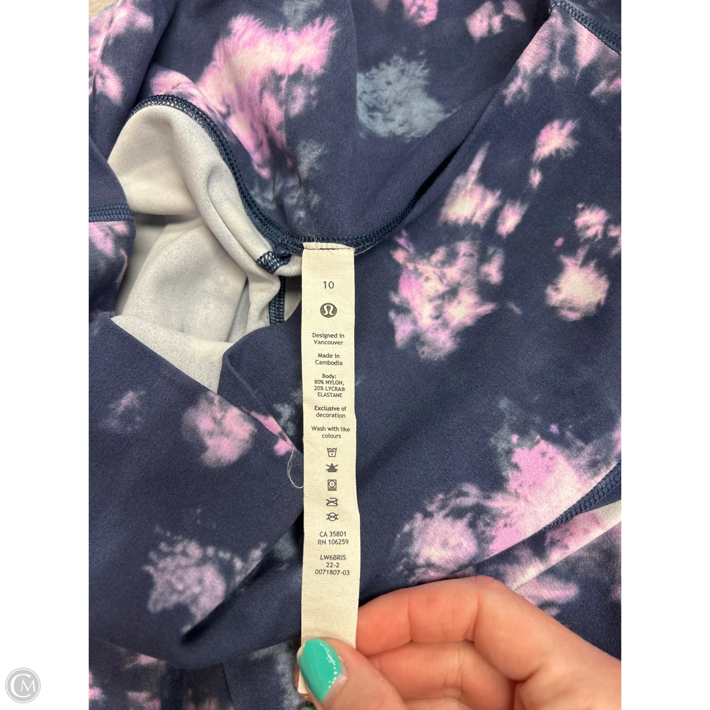 Athletic Leggings By Lululemon In Blue & Purple, Size: 10