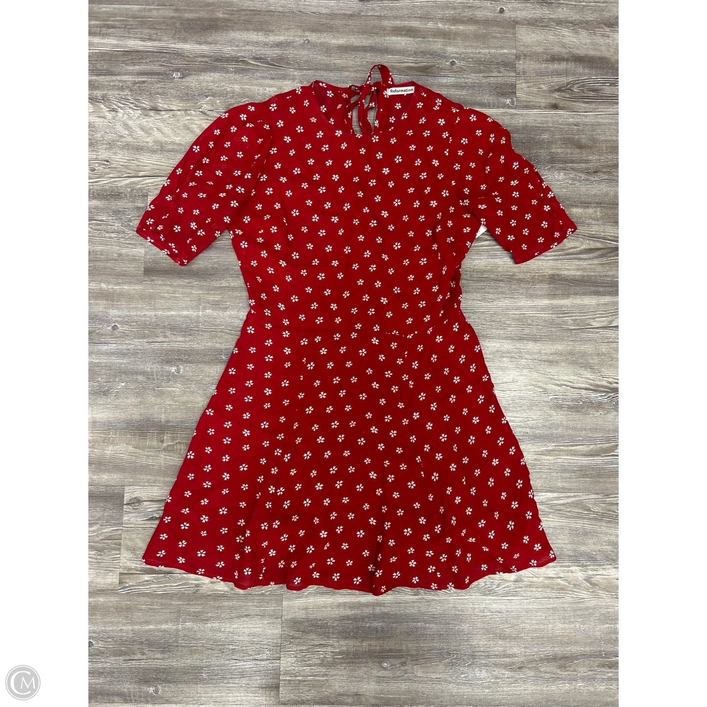 Dress Casual Midi By Reformation In Red & White, Size: M