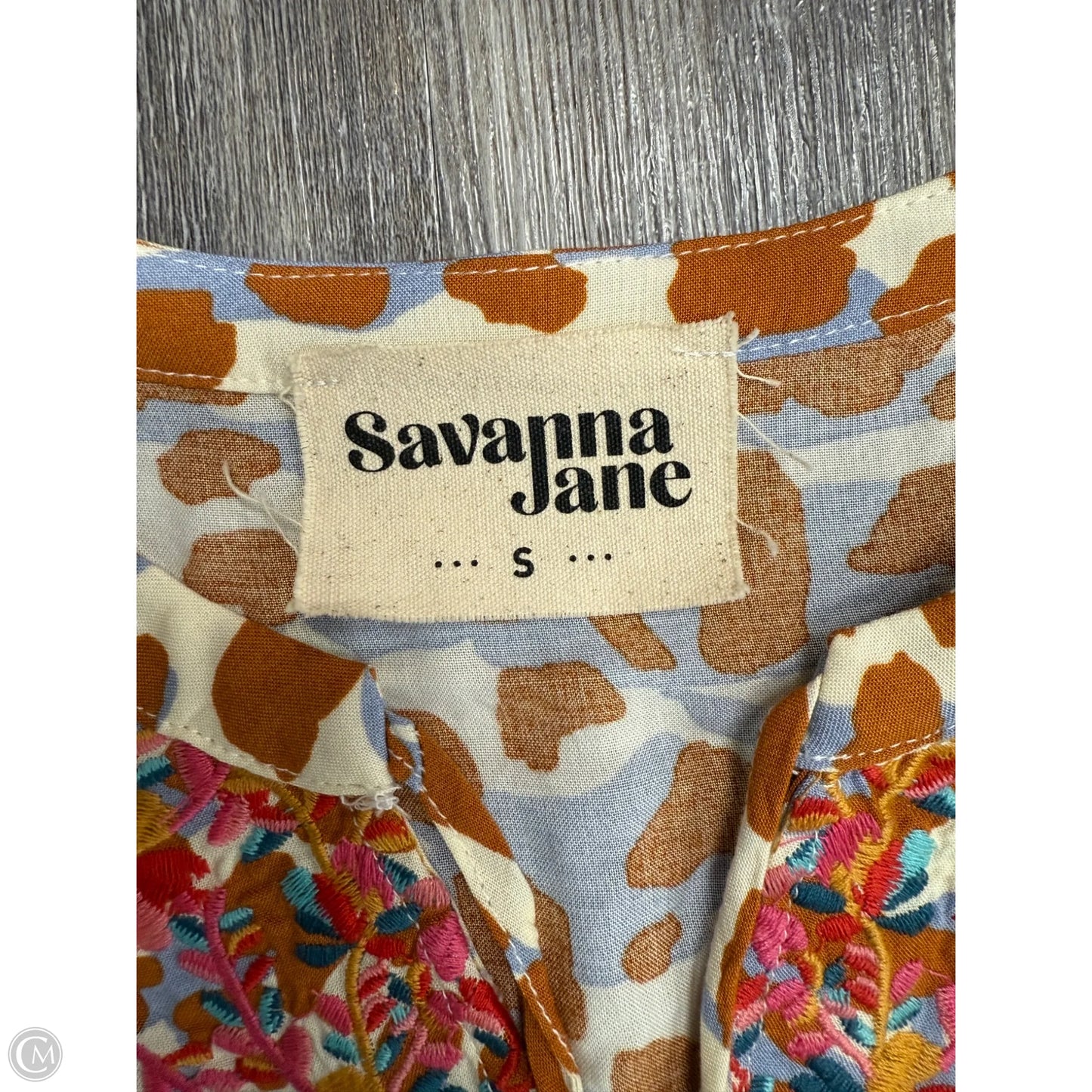 Top Short Sleeve By Savanna Jane In Multi-colored, Size: S