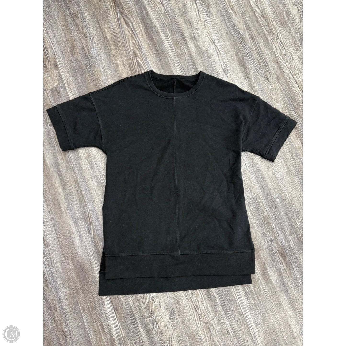 Athletic Top Short Sleeve By Lululemon In Black, Size: Xs