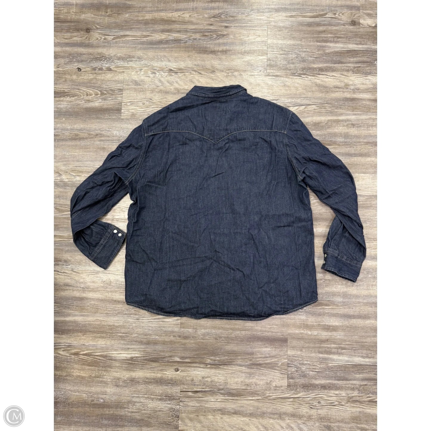 Top Long Sleeve By Levis In Blue Denim, Size: Xxl