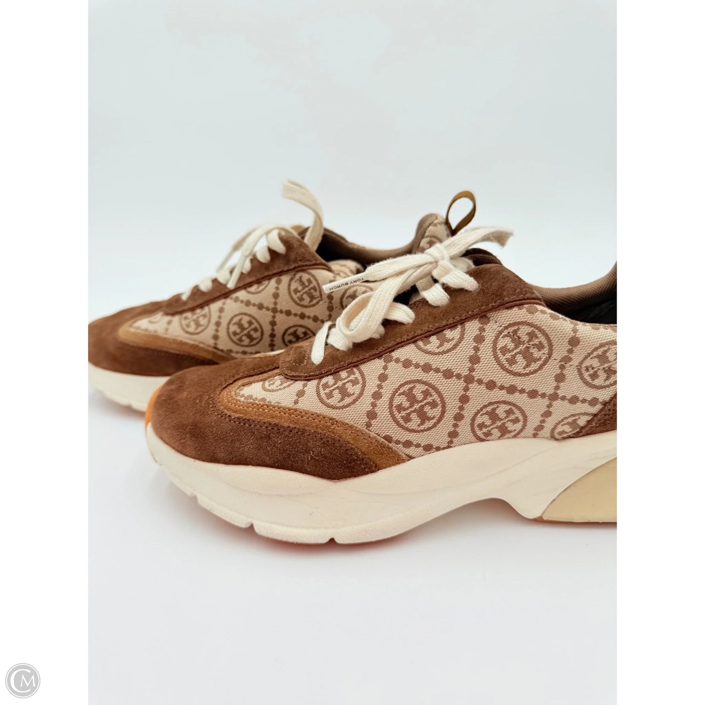 Shoes Designer By Tory Burch In Tan & White, Size: 9.5