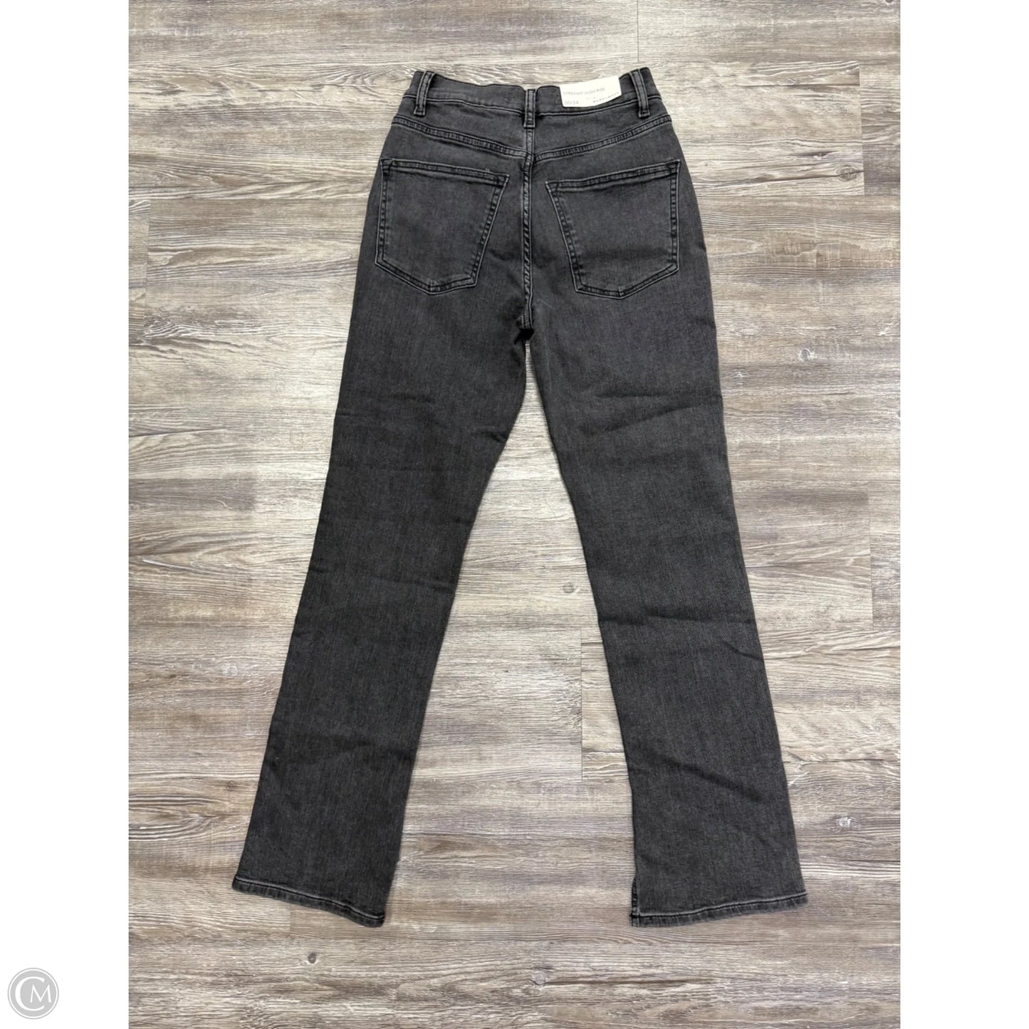 Jeans Straight By Warp+Weft In Black Denim, Size: 0
