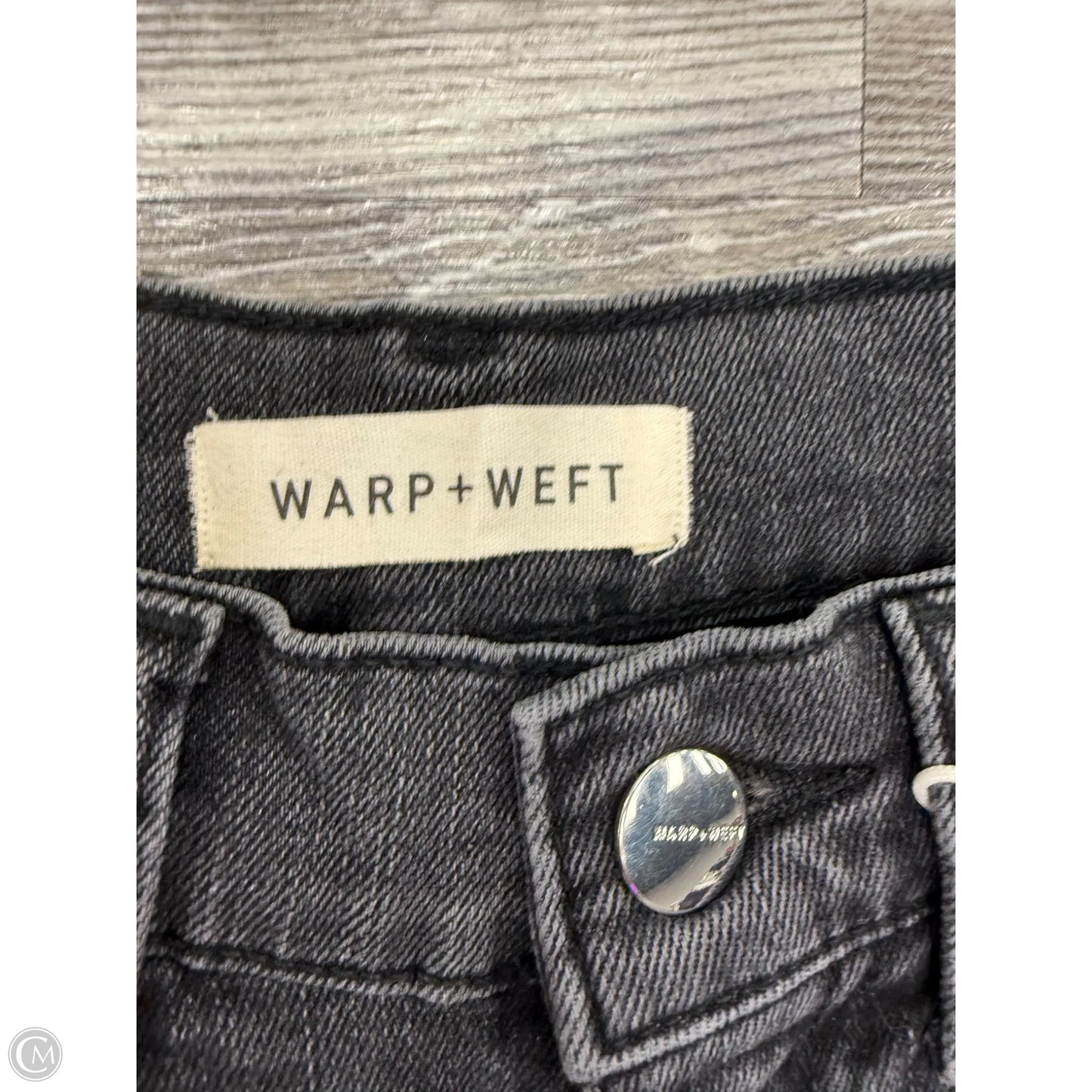 Jeans Straight By Warp+Weft In Black Denim, Size: 0