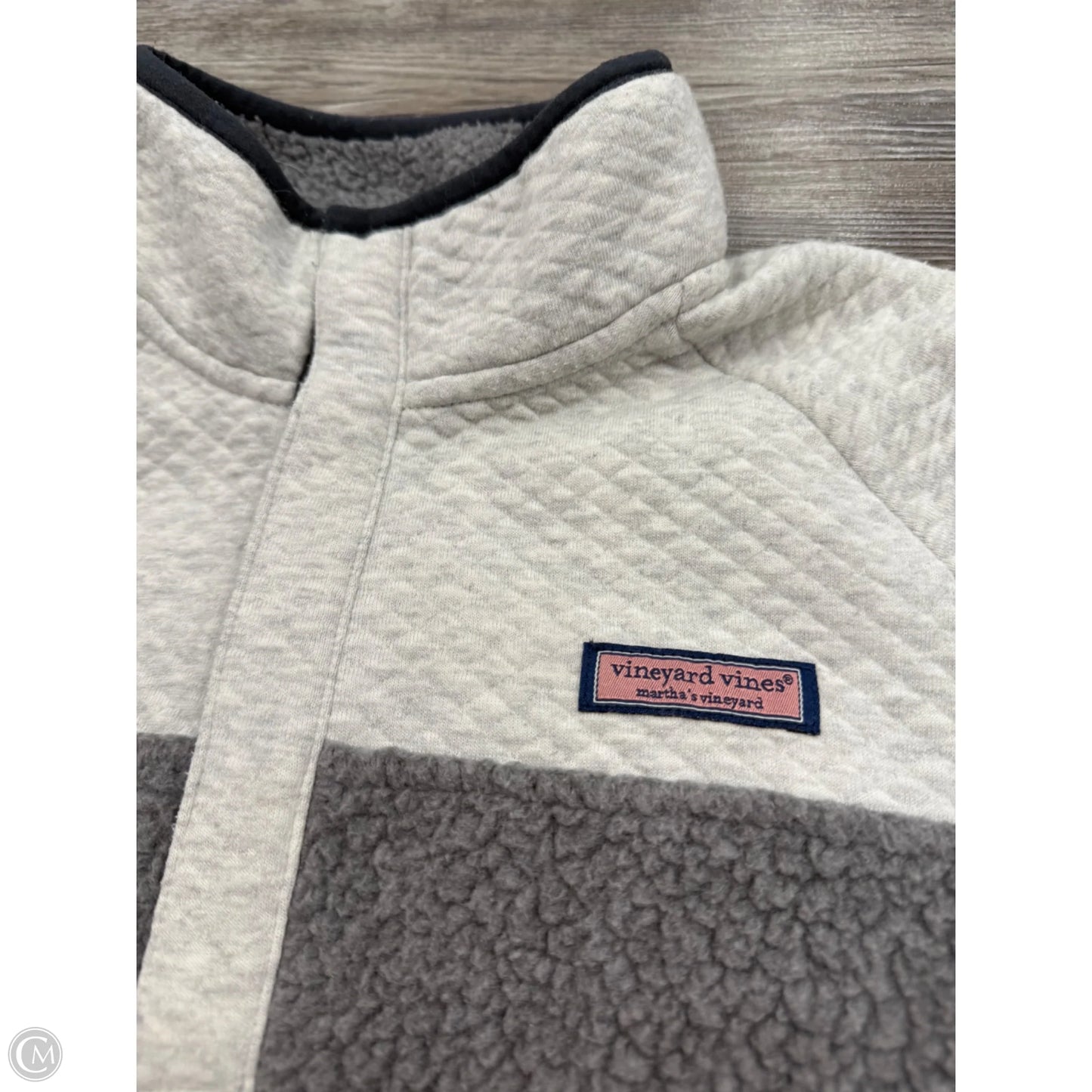 Jacket Fleece By Vineyard Vines In Grey, Size: M