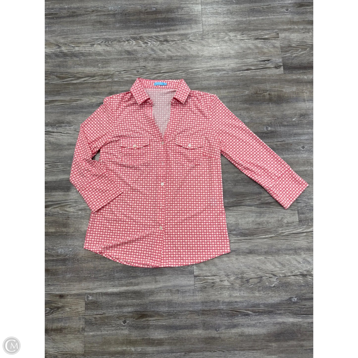 Top 3/4 Sleeve By J Mclaughlin In Pink & White, Size: Xs