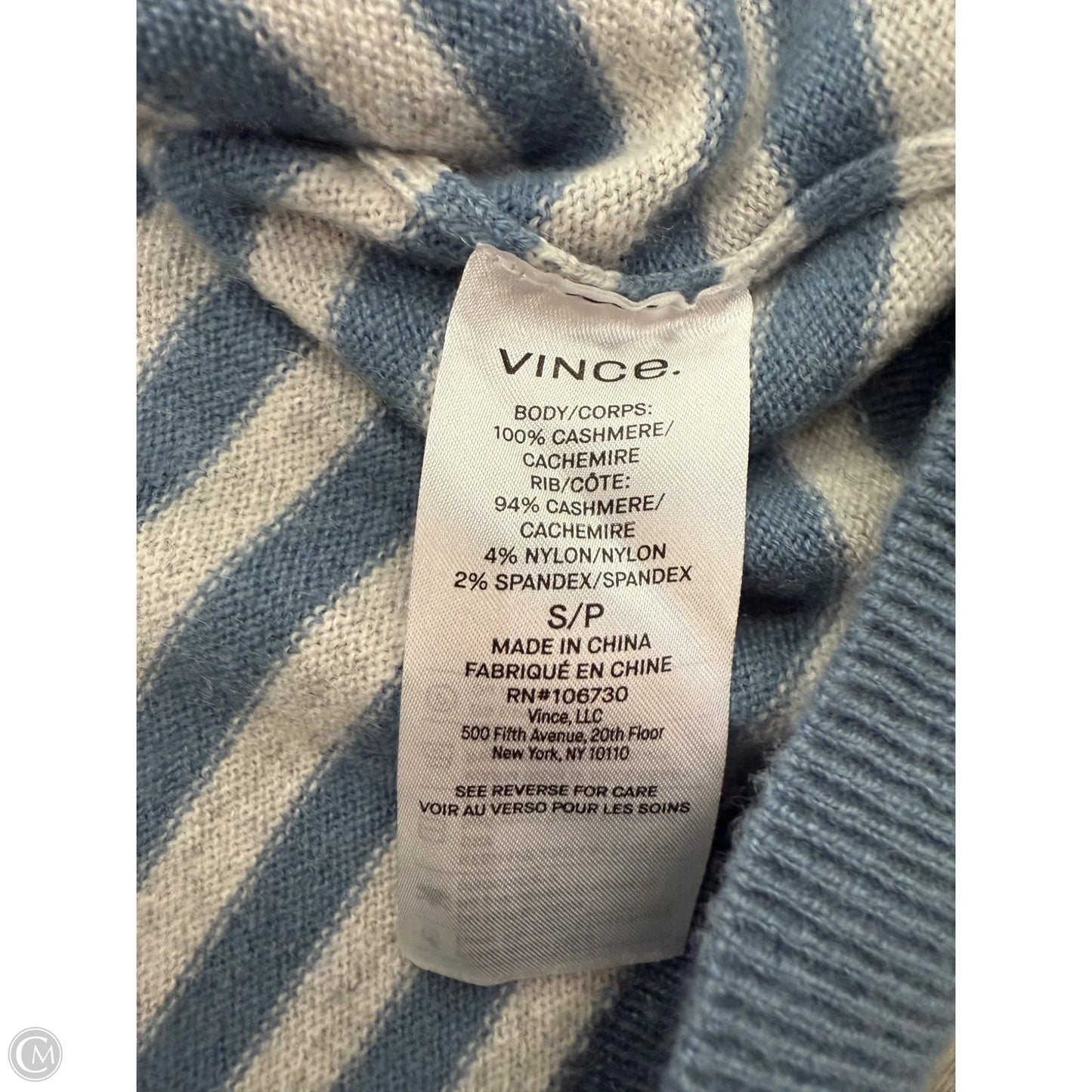 Sweater Cashmere By Vince In Blue & Grey, Size: S