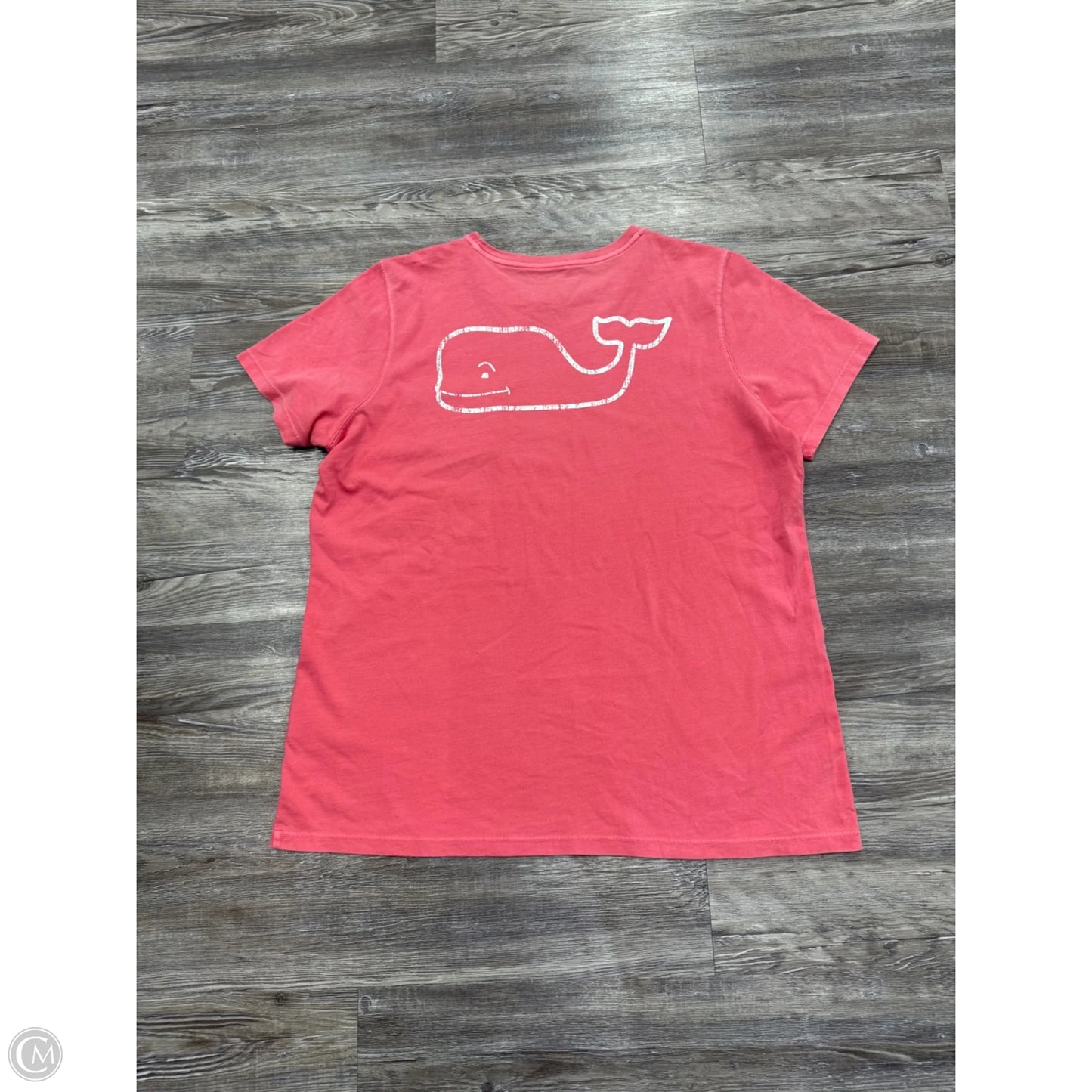 Top Short Sleeve By Vineyard Vines In Pink & White, Size: Xl
