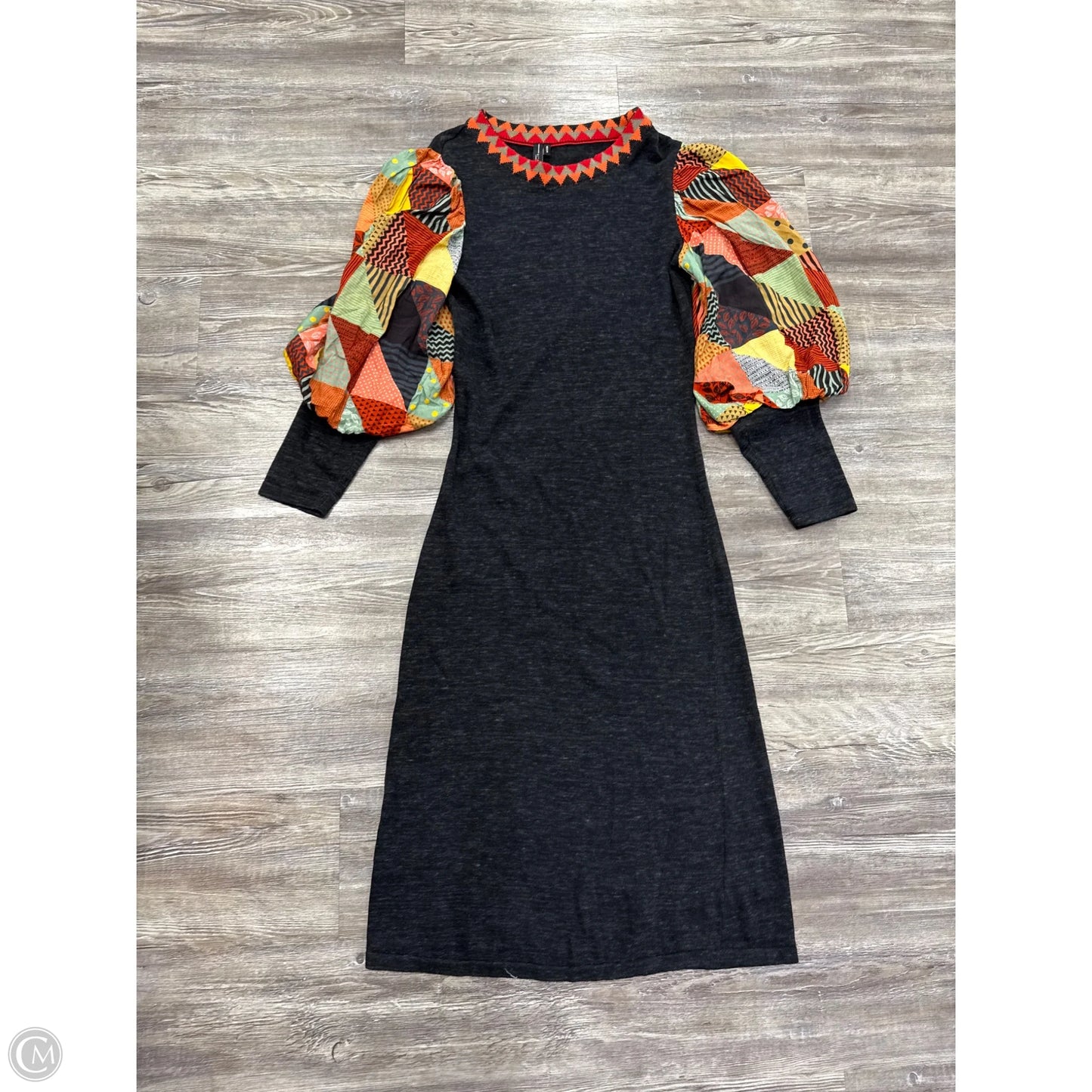 Dress Casual Maxi By Anthropologie In Grey & Orange, Size: M