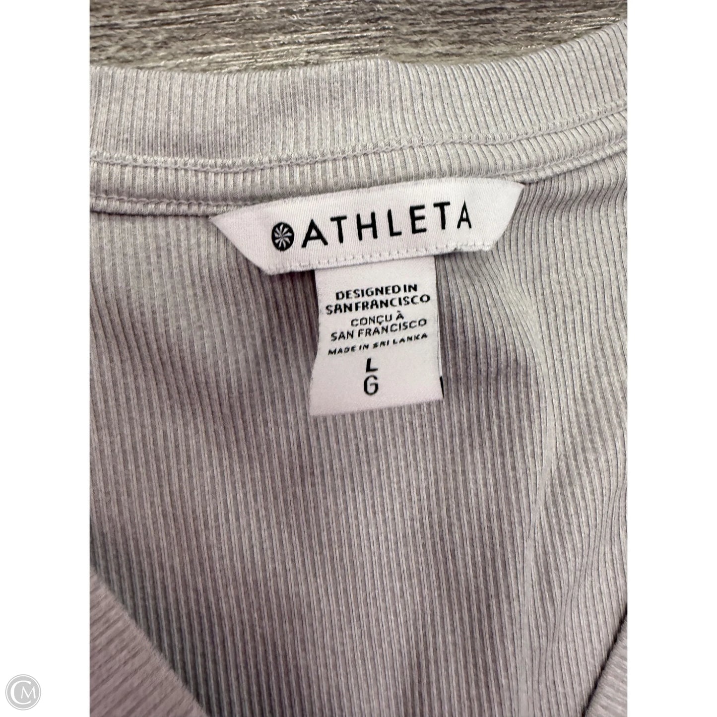 Athletic Top Long Sleeve Crewneck By Athleta In Grey, Size: L