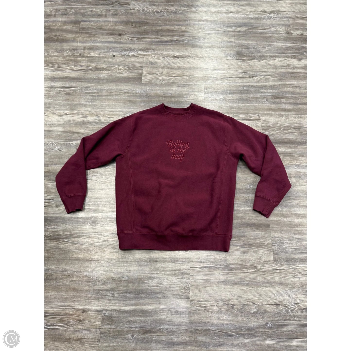 Sweatshirt Crewneck By Adele In Maroon, Size: L