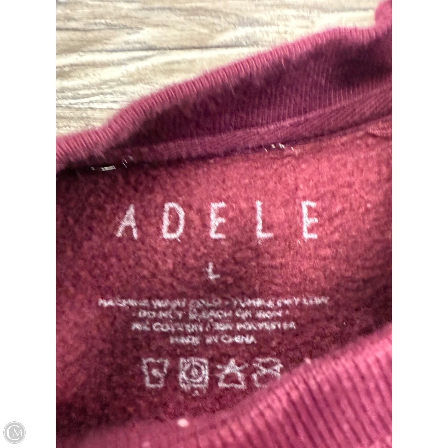 Sweatshirt Crewneck By Adele In Maroon, Size: L