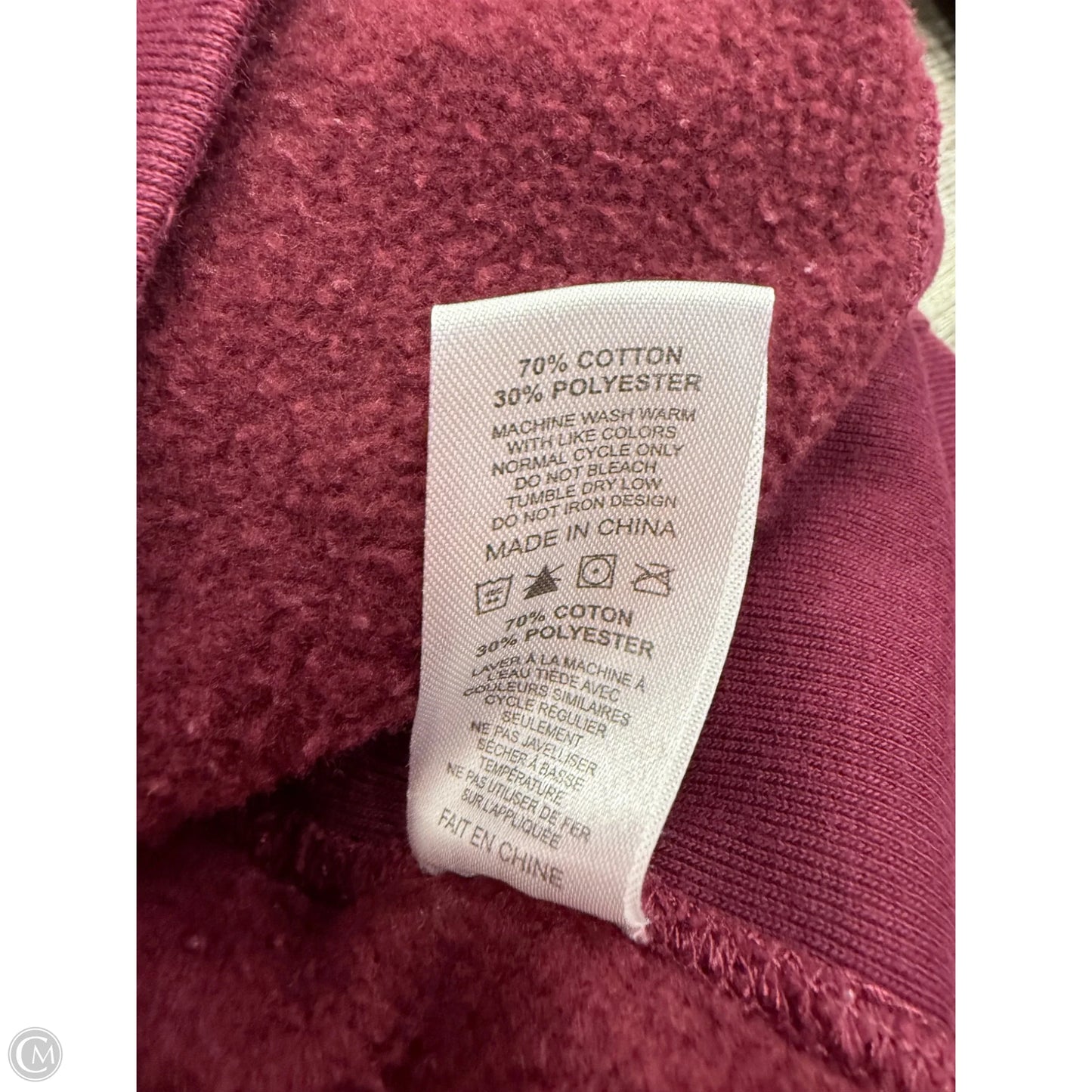 Sweatshirt Crewneck By Adele In Maroon, Size: L