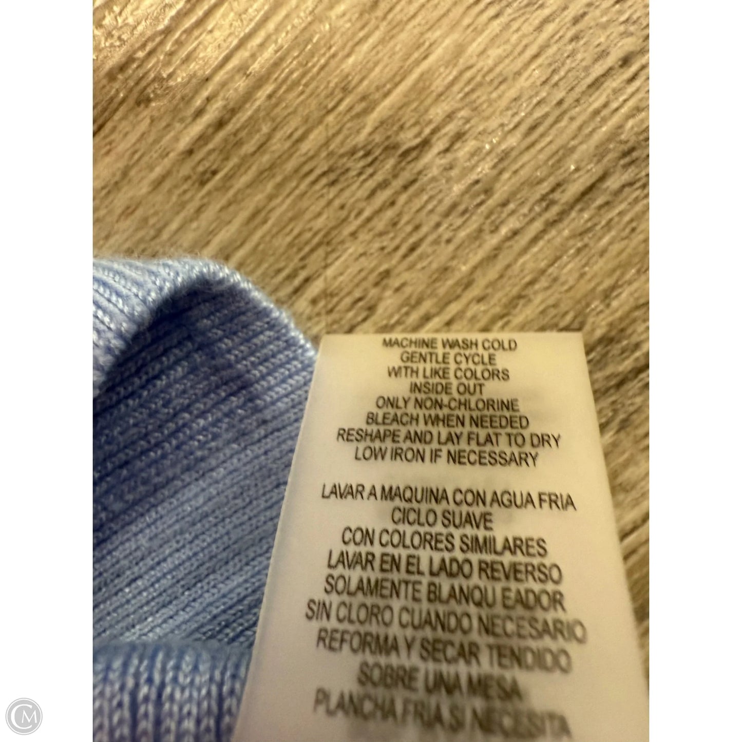 Top Long Sleeve Designer By Karl Lagerfeld In Blue, Size: S
