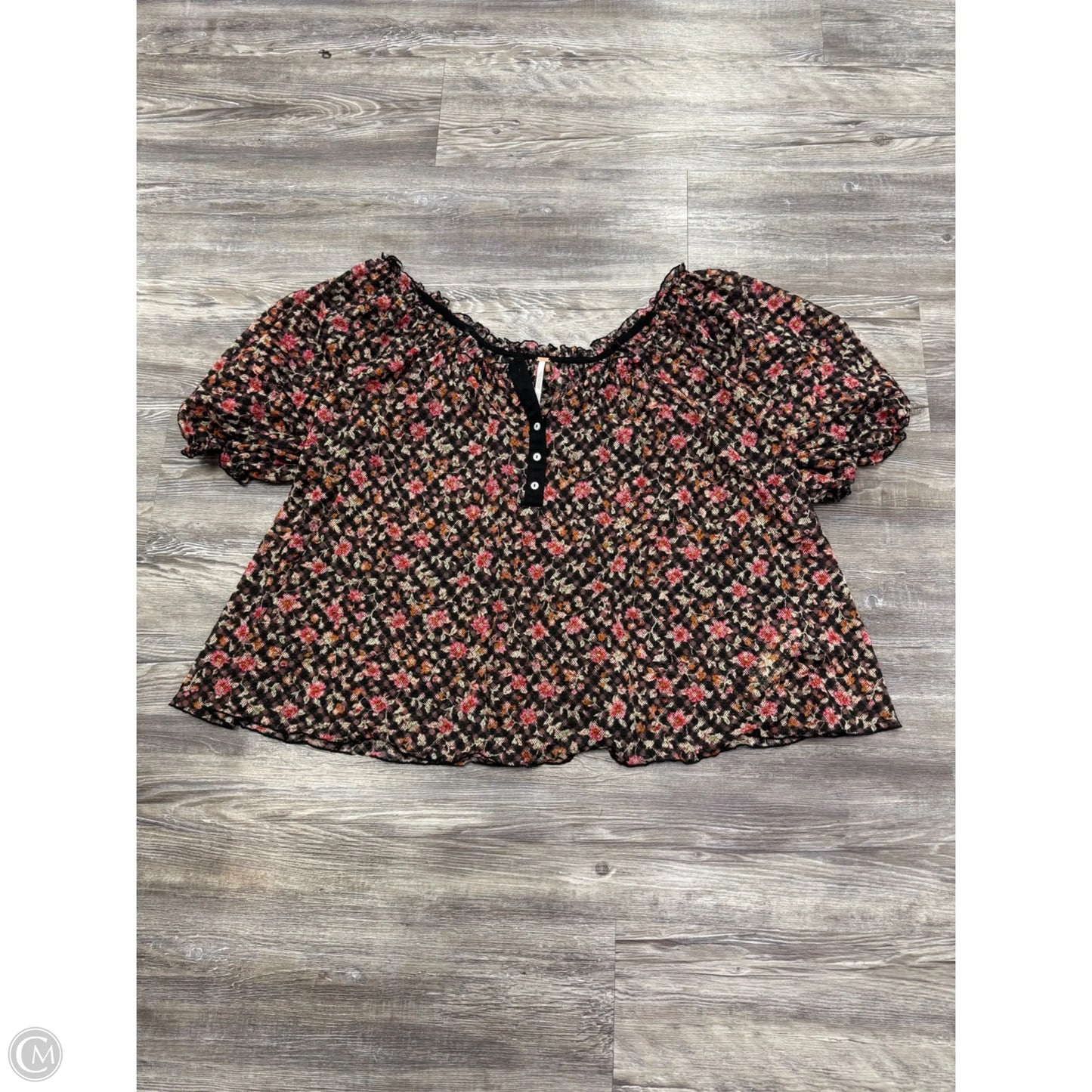 Top Short Sleeve By Free People In Black, Size: Xl