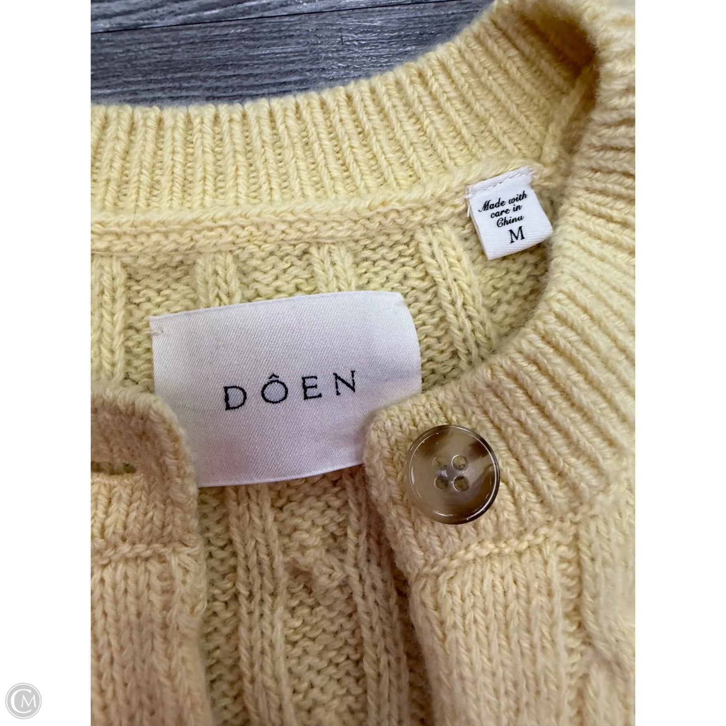 Sweater Cardigan By Cma In Yellow, Size: M