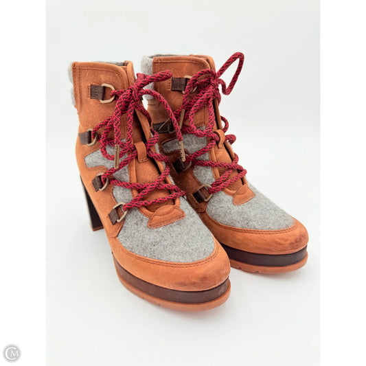 Boots Ankle Heels By Sorel In Brown, Size: 9