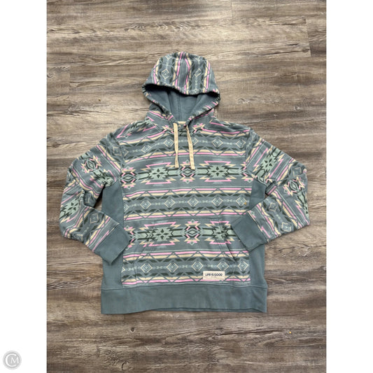 Sweatshirt Hoodie By Life Is Good In Blue, Size: L