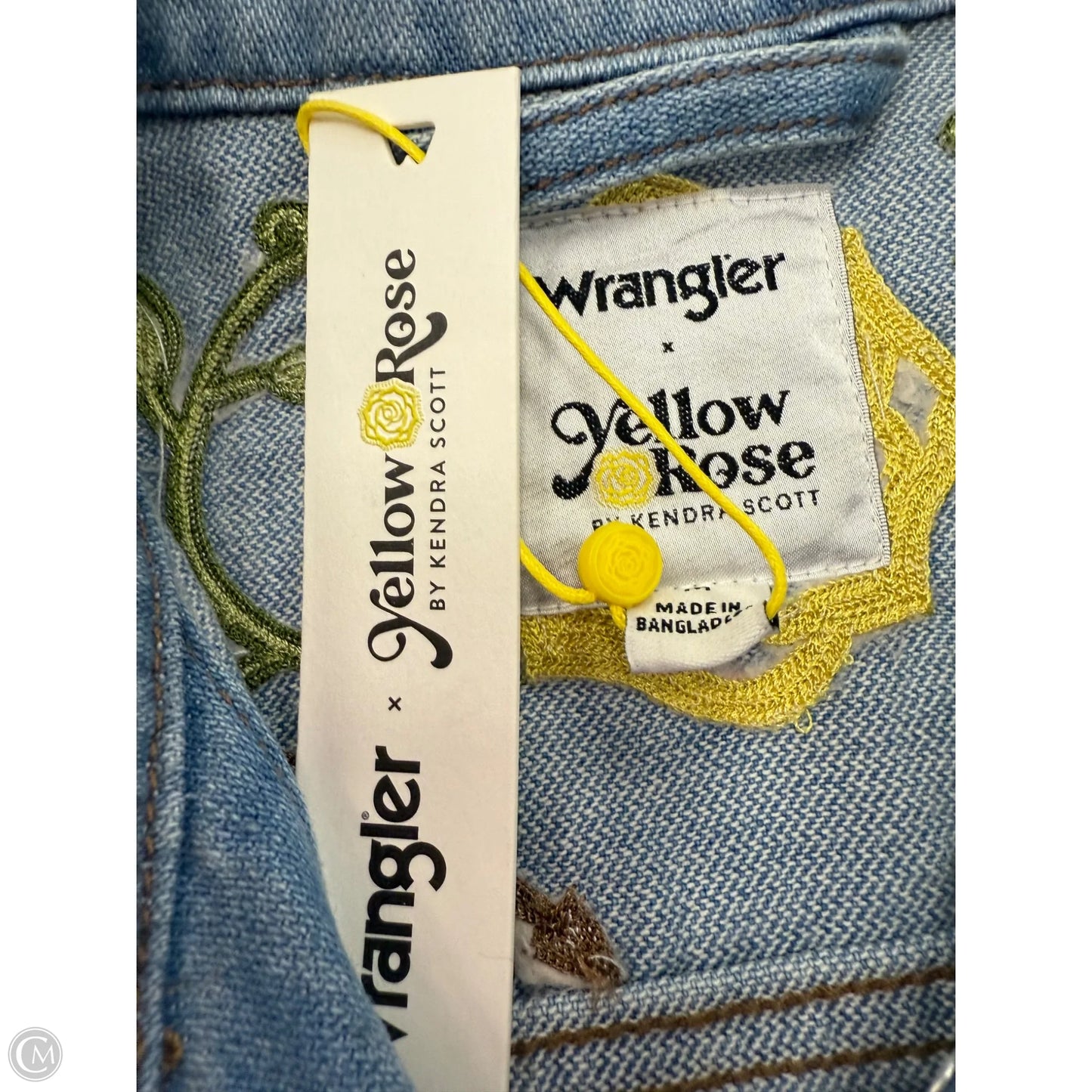 Jacket Denim By Wrangler In Blue Denim, Size: M