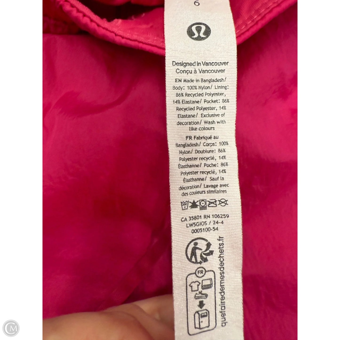 Athletic Pants By Lululemon In Pink & White, Size: 6