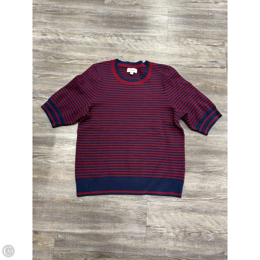 Sweater Short Sleeve By Evereve In Blue & Red, Size: M