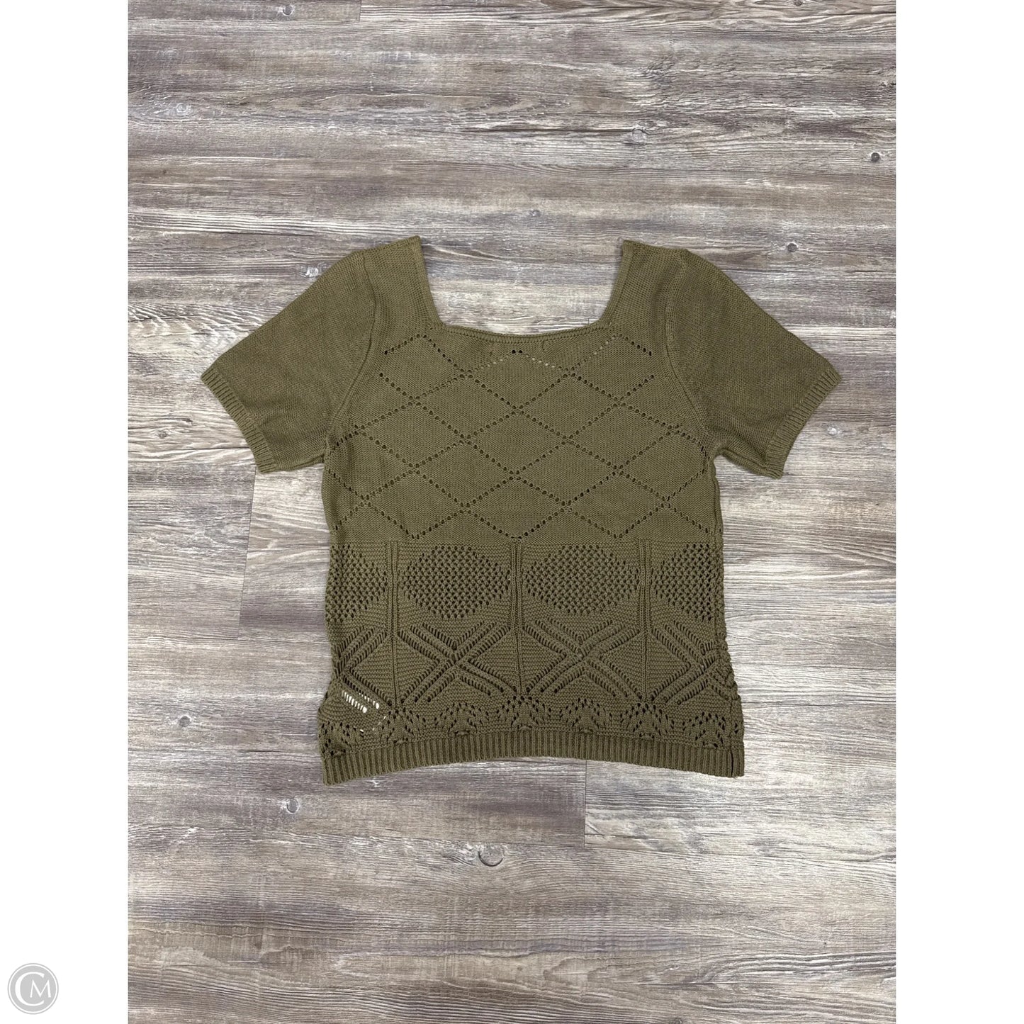 Top Short Sleeve Designer By Frye In Green, Size: M