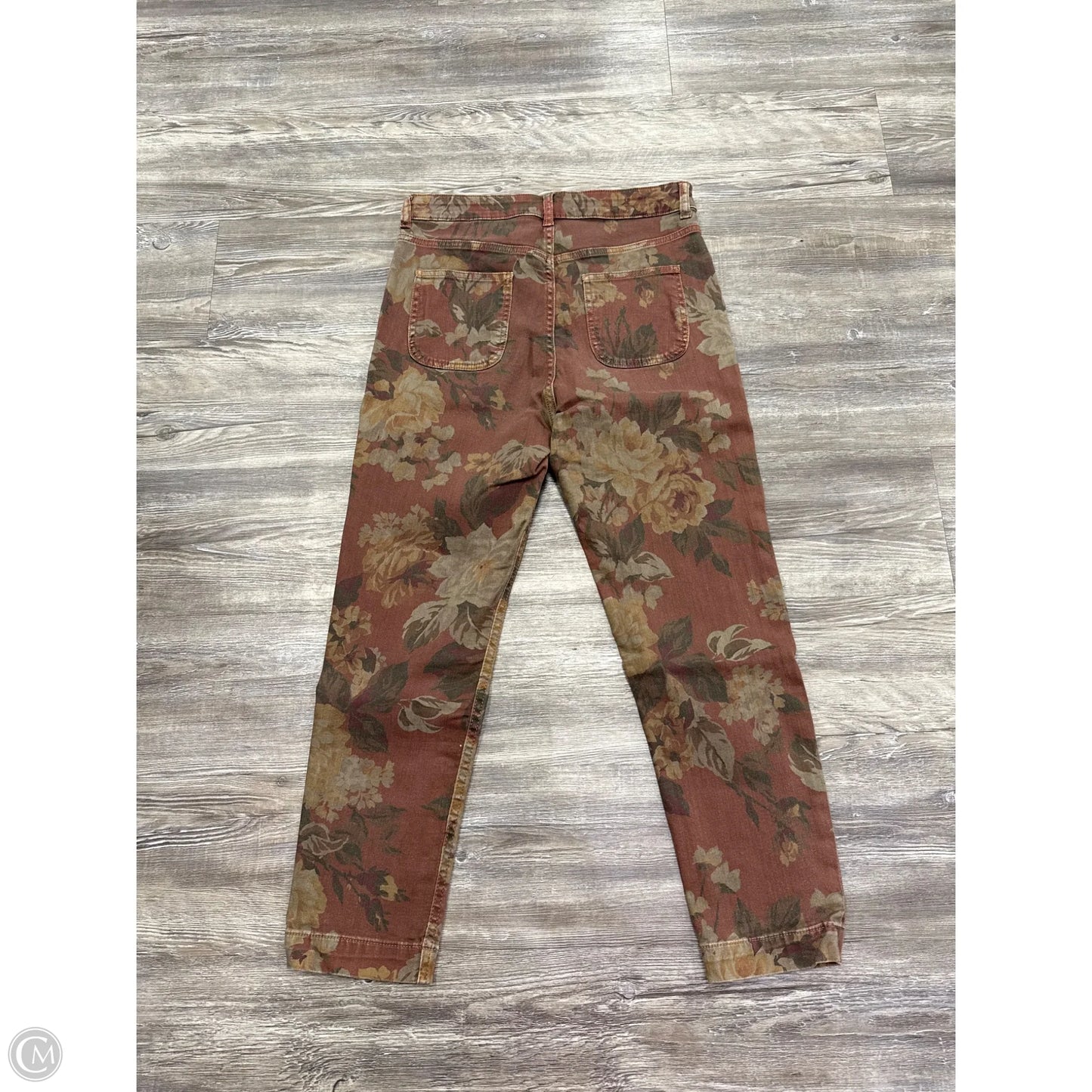 Jeans Straight By Pilcro In Floral Print, Size: 8