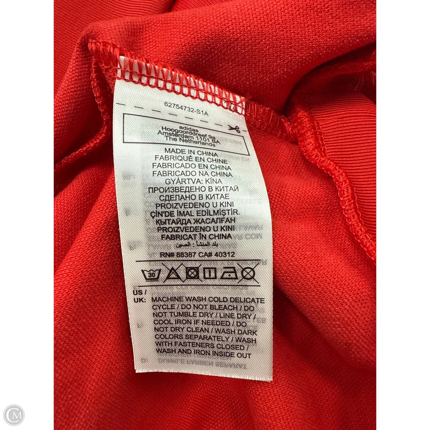 Athletic Jacket By Adidas In Red & White, Size: Xl