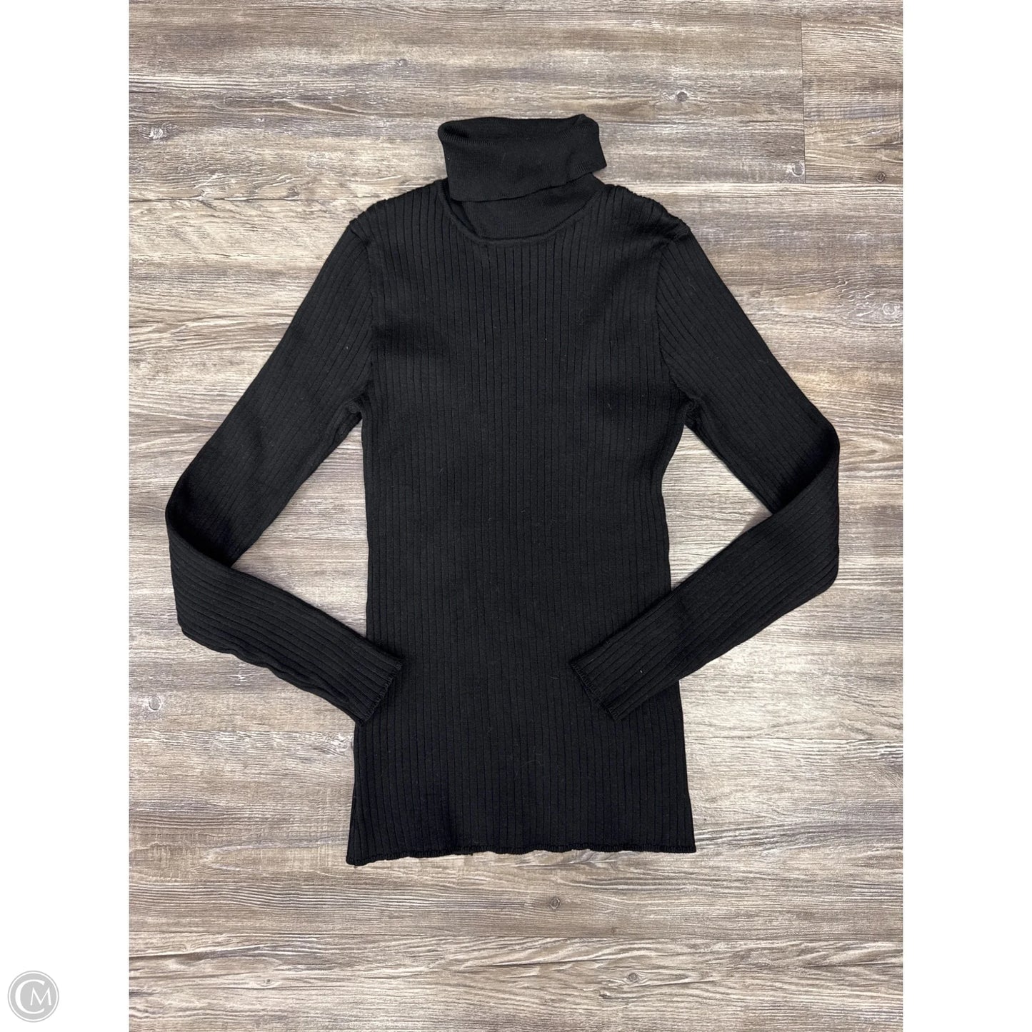Top Long Sleeve By Madison Grey In Black, Size: S