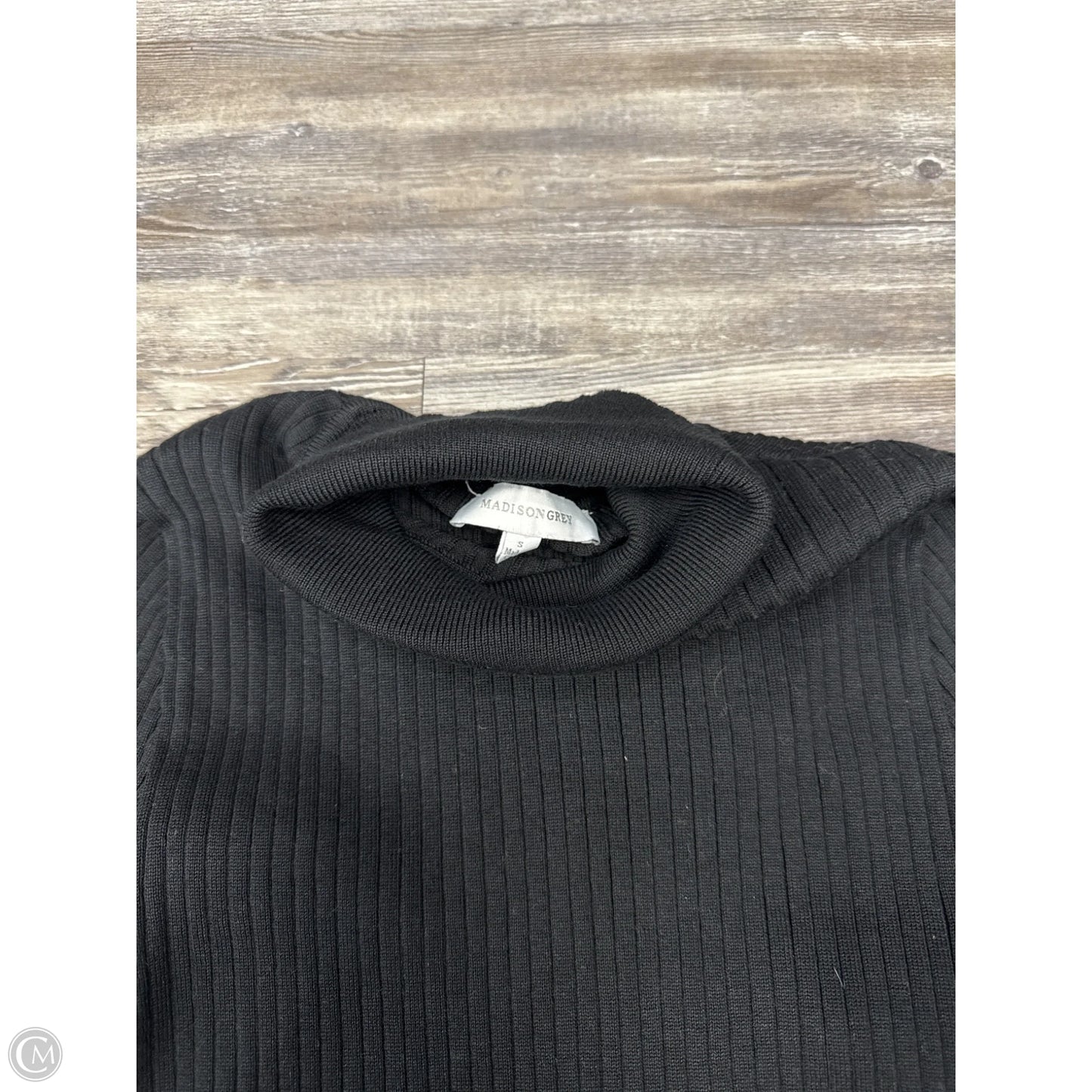 Top Long Sleeve By Madison Grey In Black, Size: S