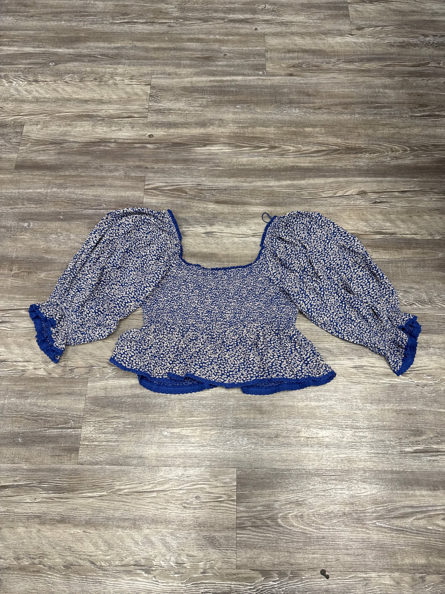 Top 3/4 Sleeve By Free People In Floral Print, Size: S