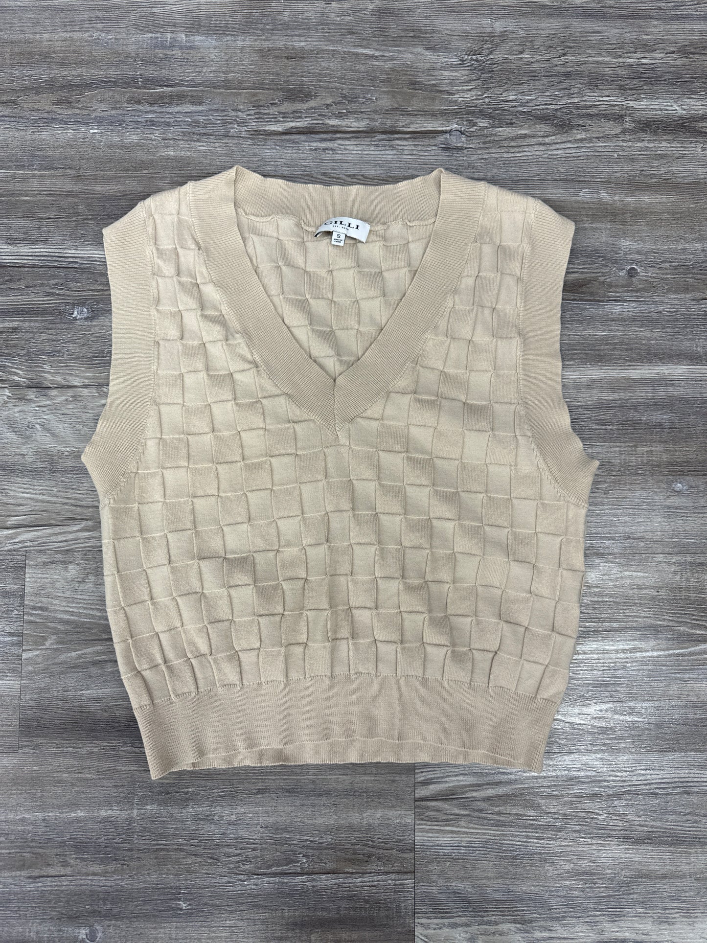 Sweater Short Sleeve By Gilli In Cream, Size: S