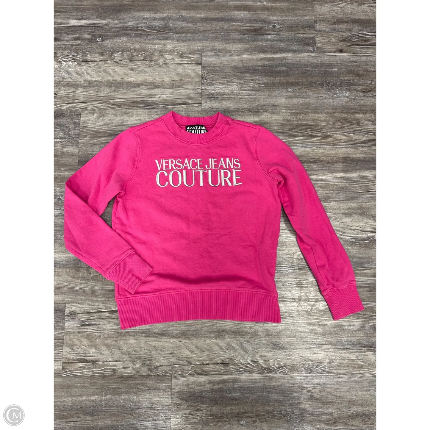 Sweatshirt Luxury Designer By Versace In Pink & White, Size: S