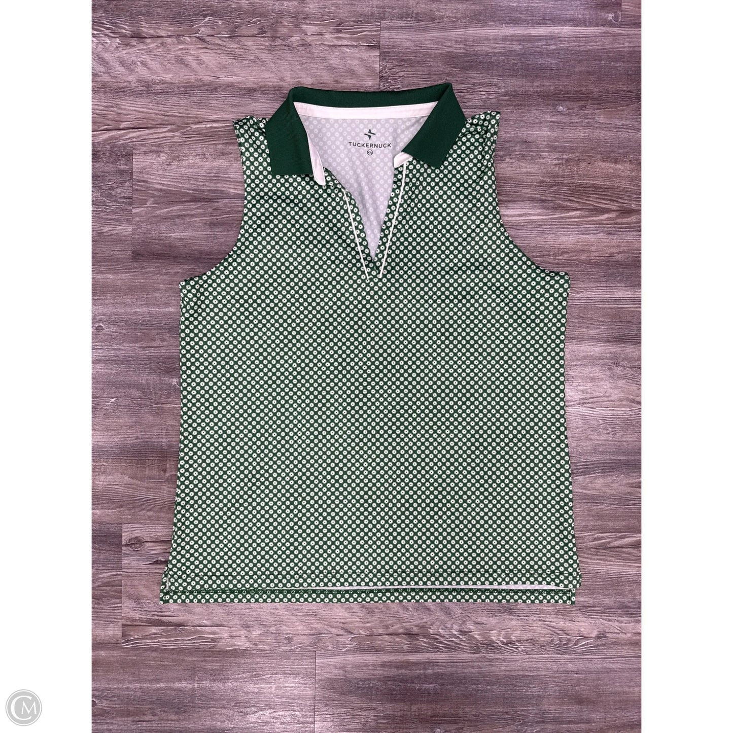Athletic Tank Top By Cmc In Green & White, Size: Xxl