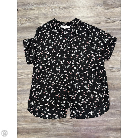 Top Short Sleeve By All In Favor In Floral Print, Size: L