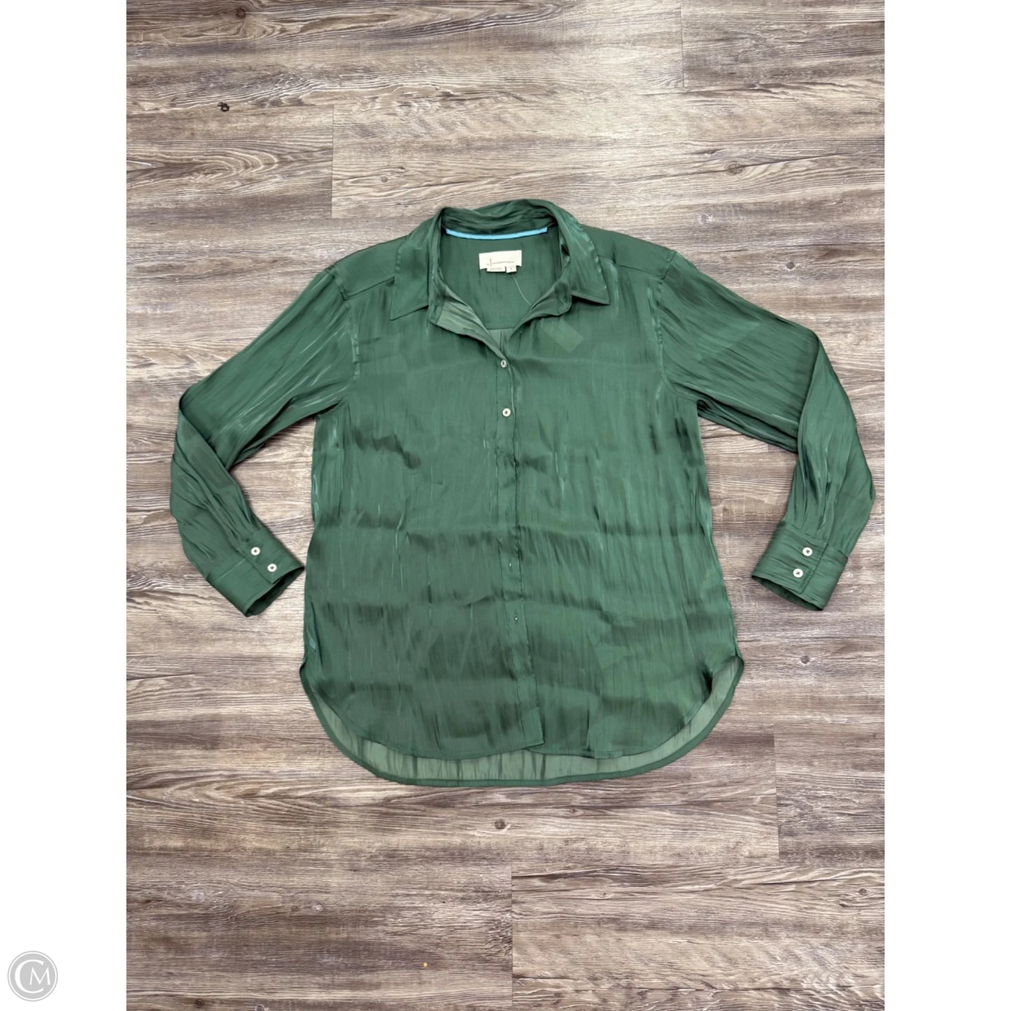 Top Long Sleeve By Anthropologie In Green, Size: M