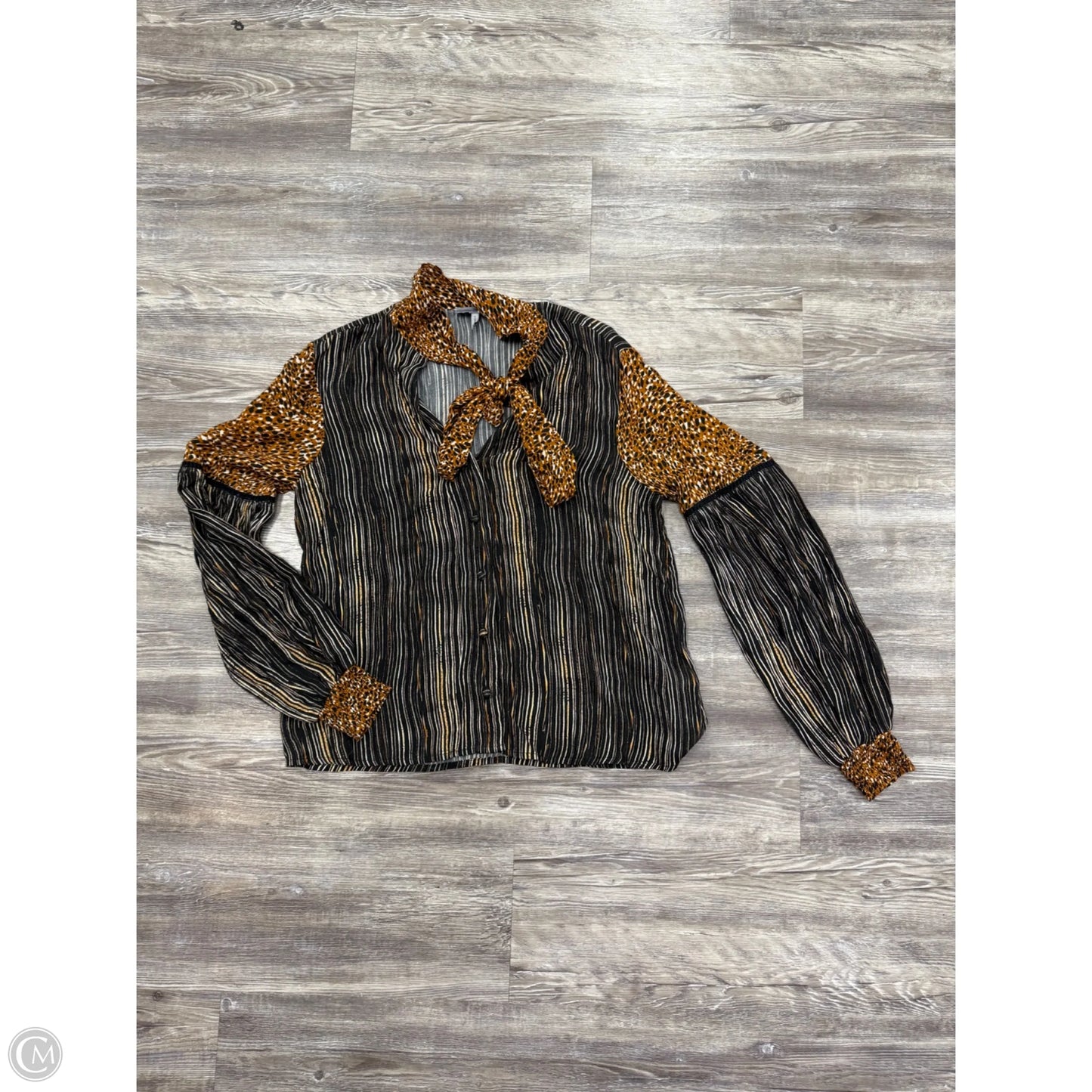Top Long Sleeve By Conditions Apply In Black & Brown, Size: Xs