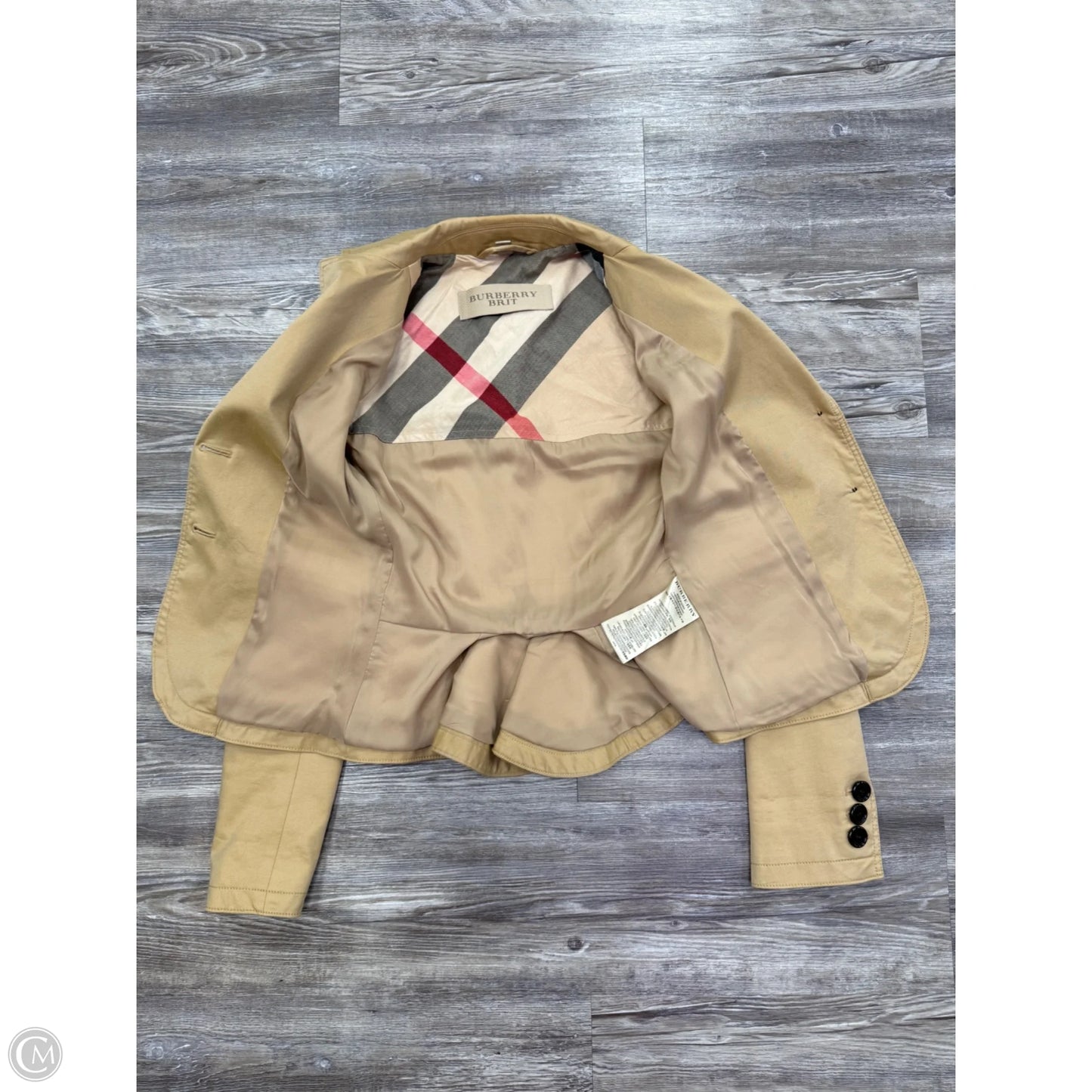Jacket Luxury Designer By Burberry In Tan, Size: 2