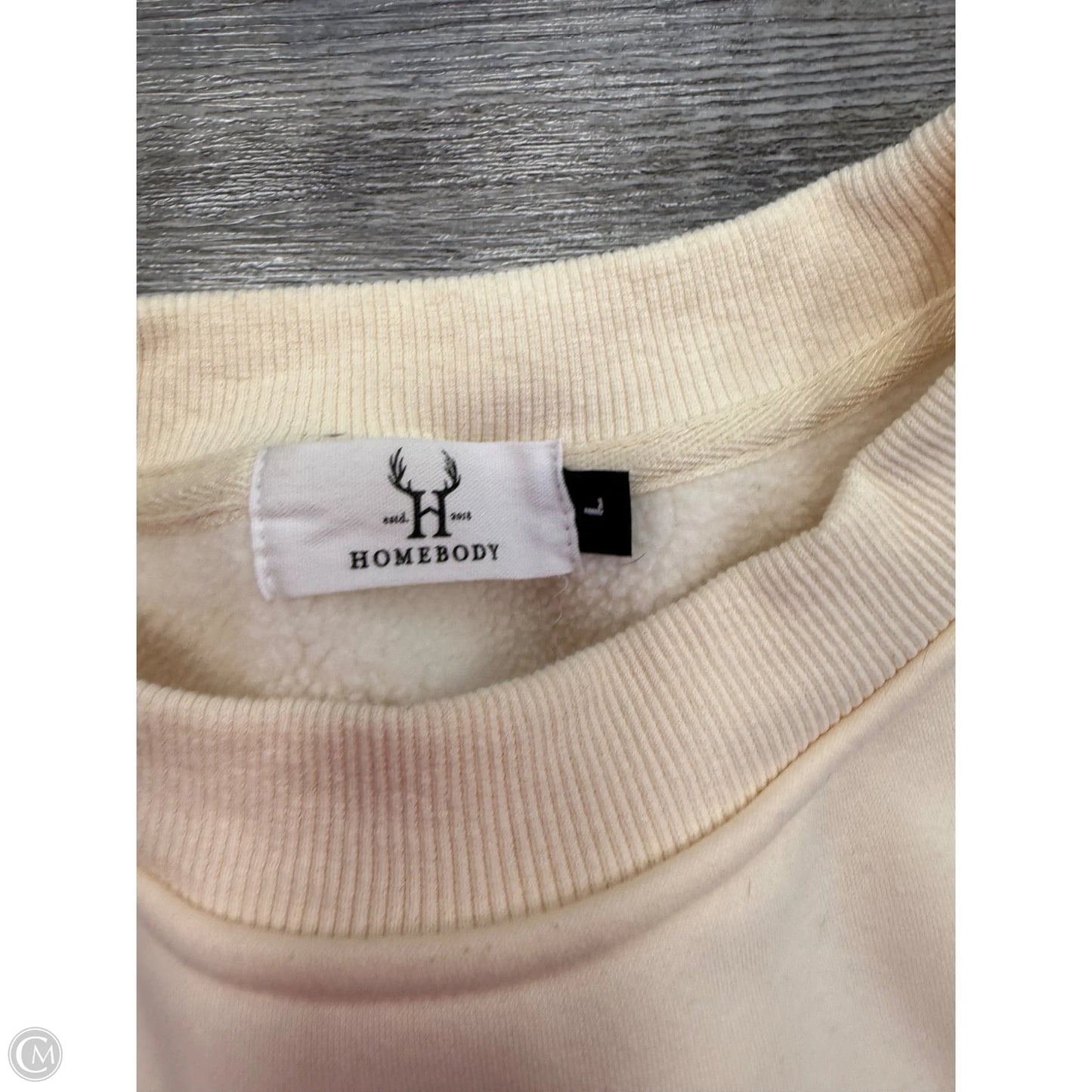 Sweatshirt Collar By Homebody In Green & Tan, Size: L