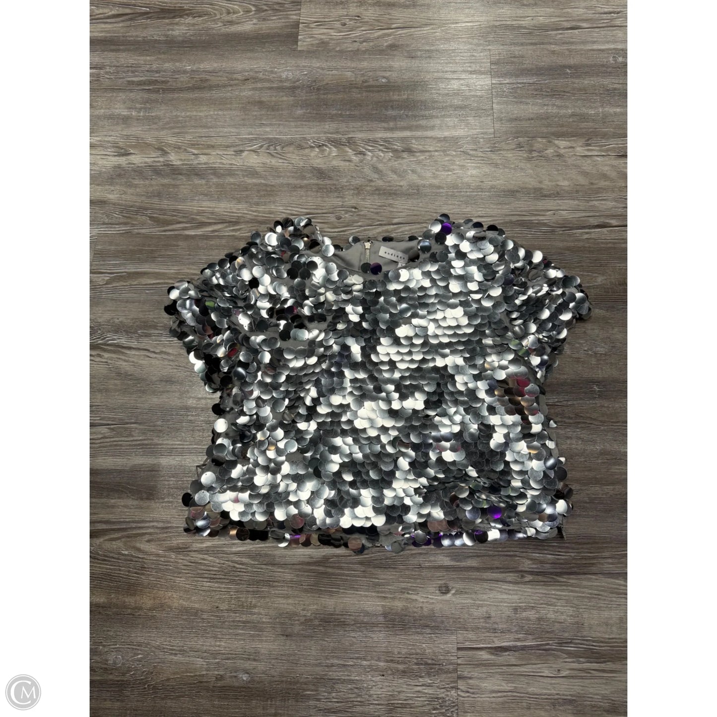 Top Short Sleeve By Endless Rose In Silver, Size: S