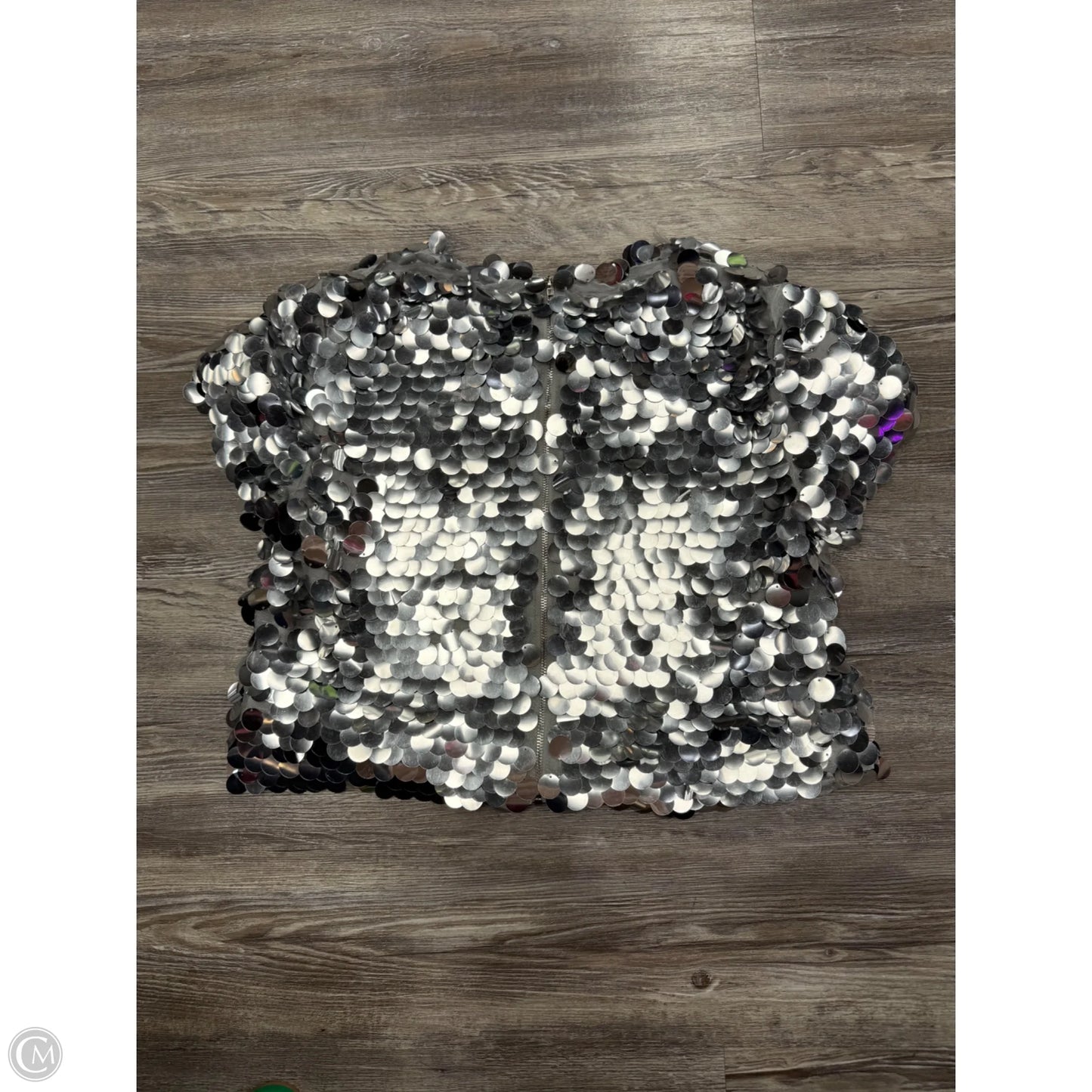 Top Short Sleeve By Endless Rose In Silver, Size: S