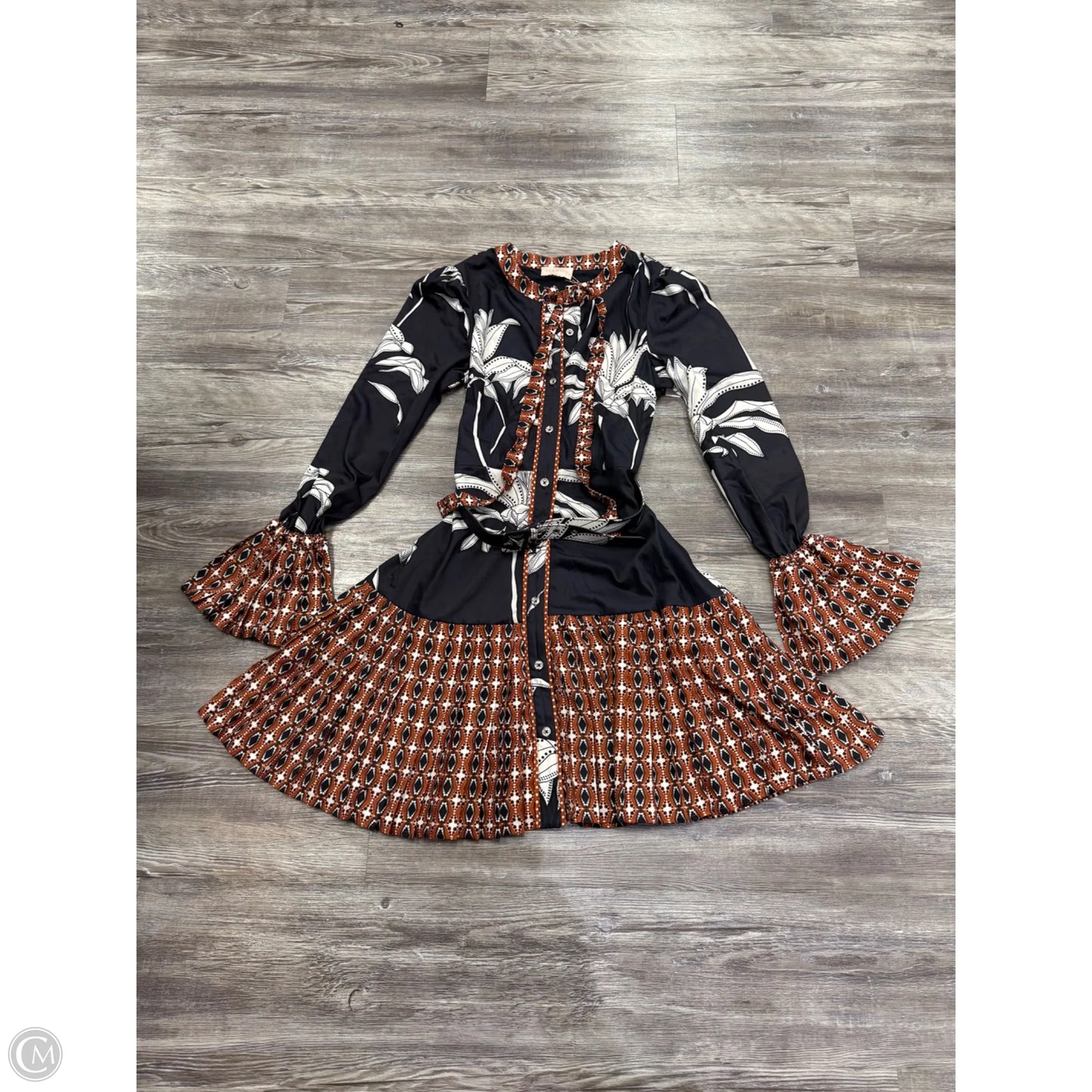 Dress Casual Midi By Ciebon In Black & Brown, Size: Xs