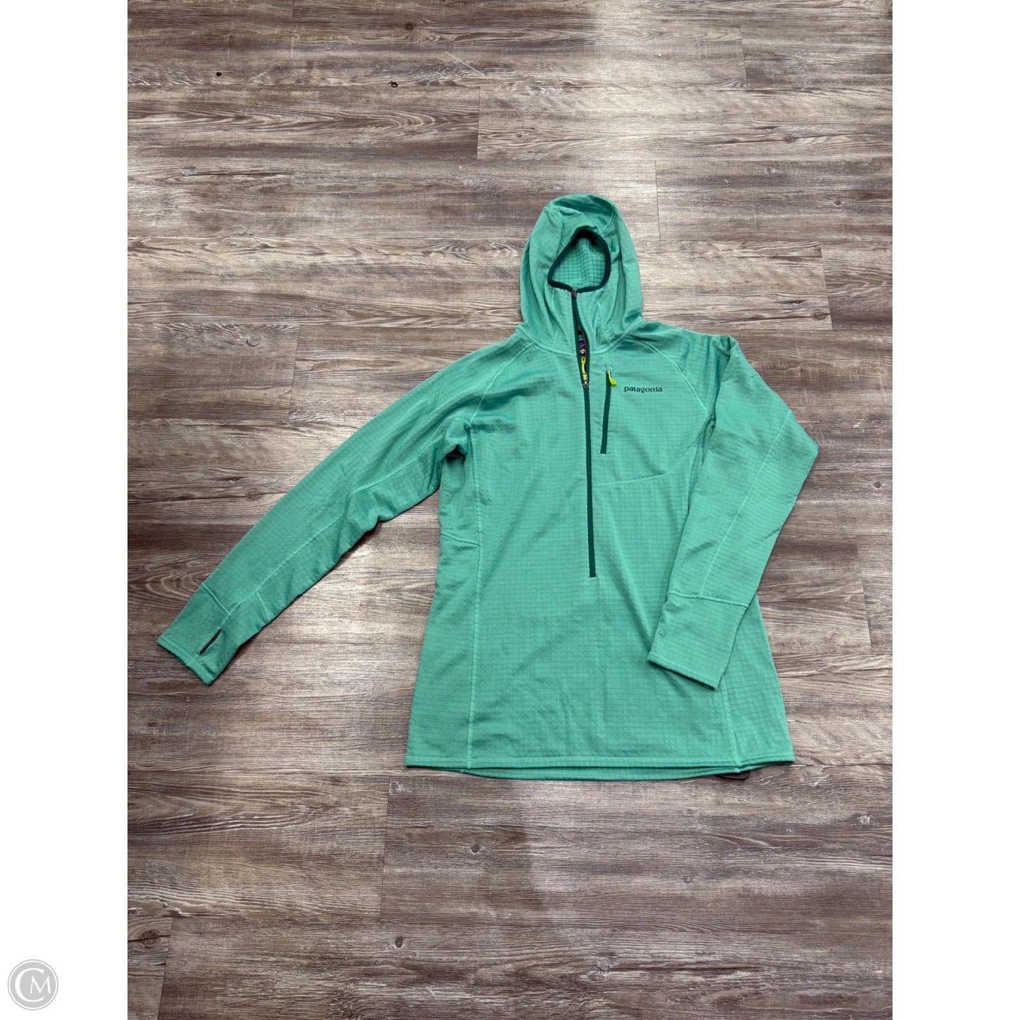 Athletic Sweatshirt Hoodie By Patagonia In Teal, Size: L