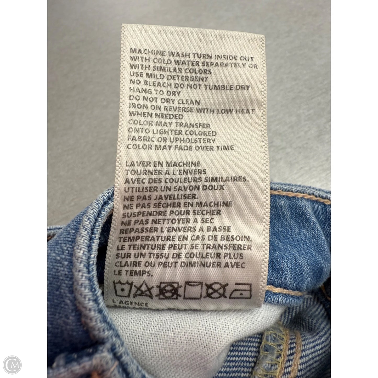 Jeans Wide Leg By L Agence In Blue Denim, Size: 0